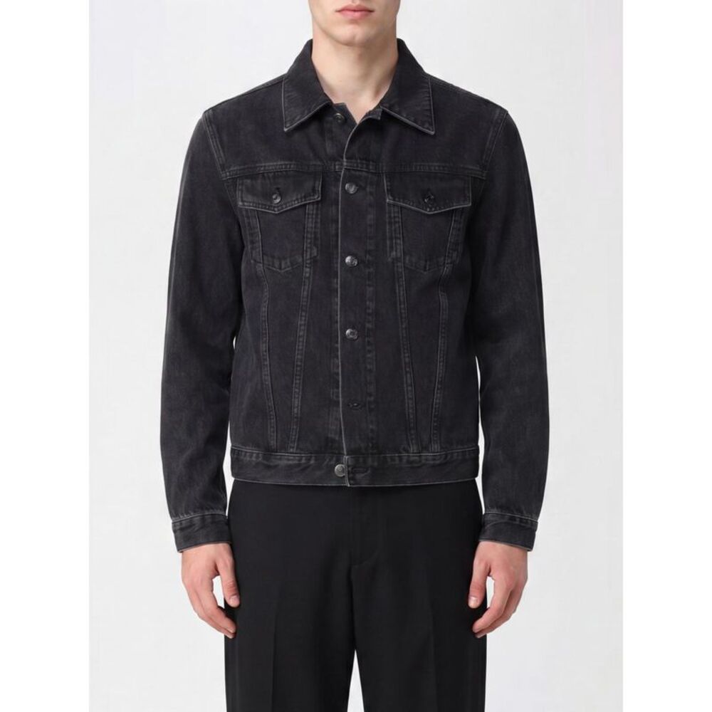 Canali Men Canali Cotton Denim Shirt Jacket With Patch Pockets
